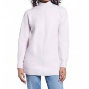 Halogen Nordstrom Chunky Pale Mock Neck Tunic Sweater